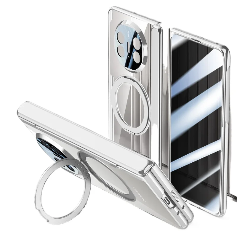 All-inclusive rotating bracket case with film, ultra-thin transparent magnetic hinge, suitable for Huawei matex5, mateX6