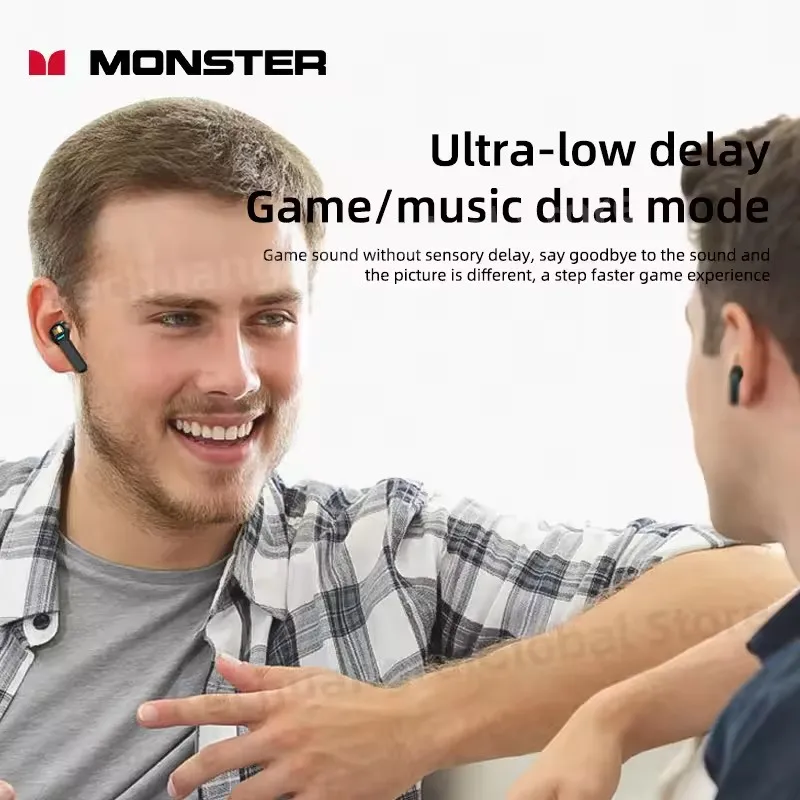 Monster GT06 سماعات أذن لاسلكية للألعاب TWS سماعات أذن بلوتوث 450 مللي أمبير في الساعة عمر طويل للحد من الضوضاء سماعات رأس رياضية خارجية مع ميكروفون