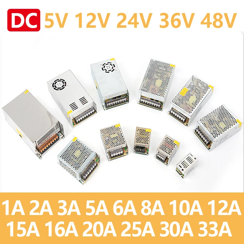 DC 5V 12V 24V 36V 48V 60V Switching Power Supply 2A 3A 4A 5A 8A 10A 15A 20A 25A 30A 40A 50A 60A 83A Transformer Power LED Driver