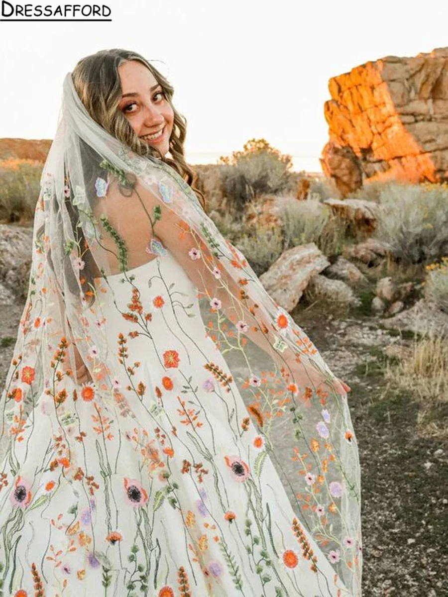 Flower Veil Long  Floral Wedding Veils