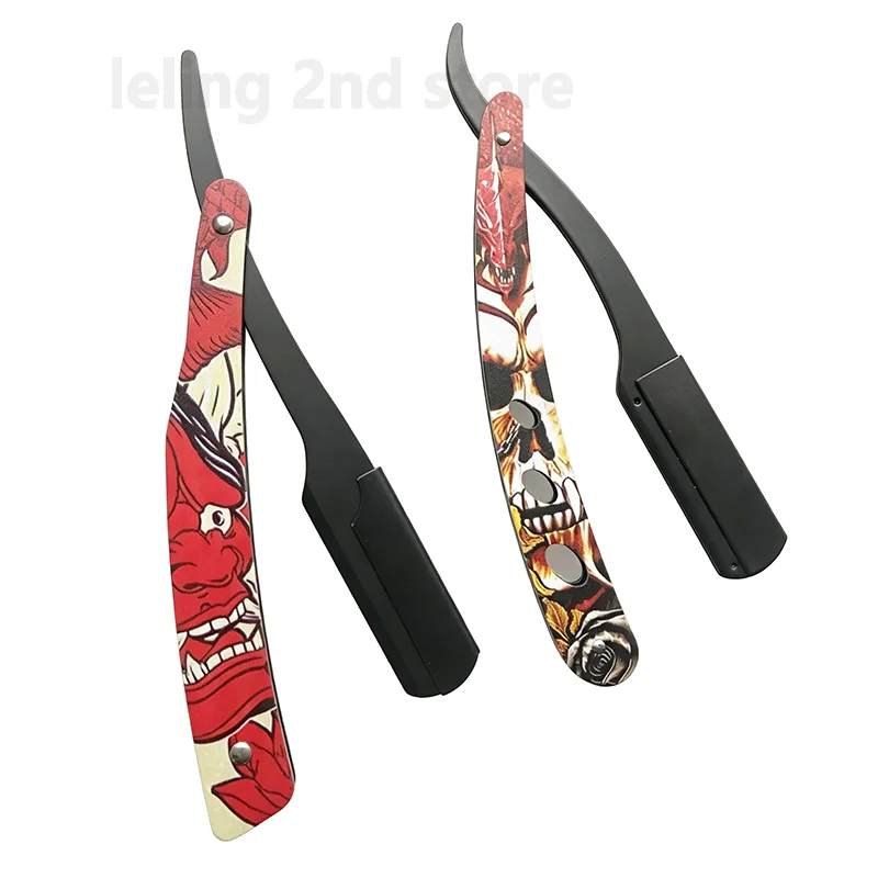 Manual Professional Barber Beard Straight Edge Shaving Razor Stainless steel Hair Removal Tools Cutter Straight Razor Wholesale