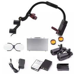 Binocular Dental Loupes Wireless LED Dental Headlight Lamp Rechargeable Headlamp Surgical Luxury Magnifying Glasses for Dentists