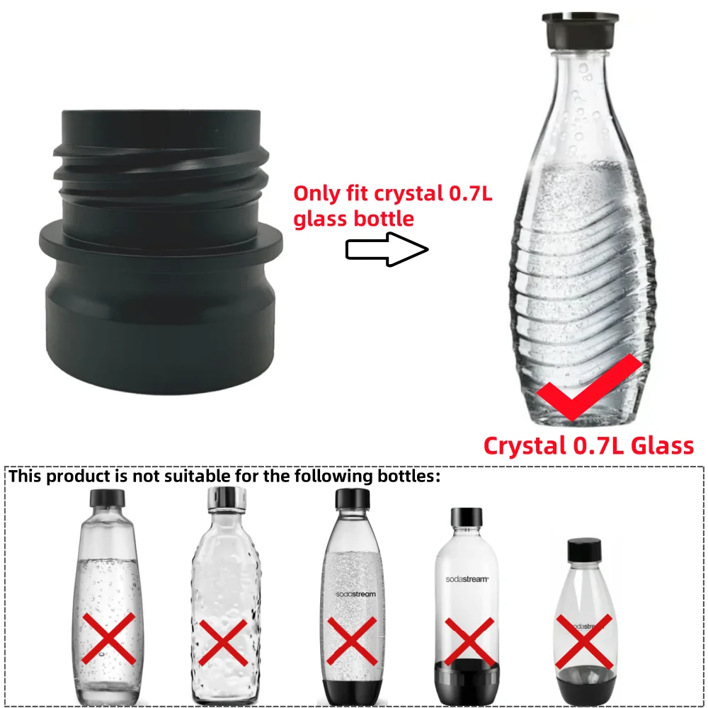 1 pçs adaptador para garrafa de vidro cristal 0.7l para substituir plástico um ajuste sodastream fzzi g100 duo teRRa arte gaia fabricante de