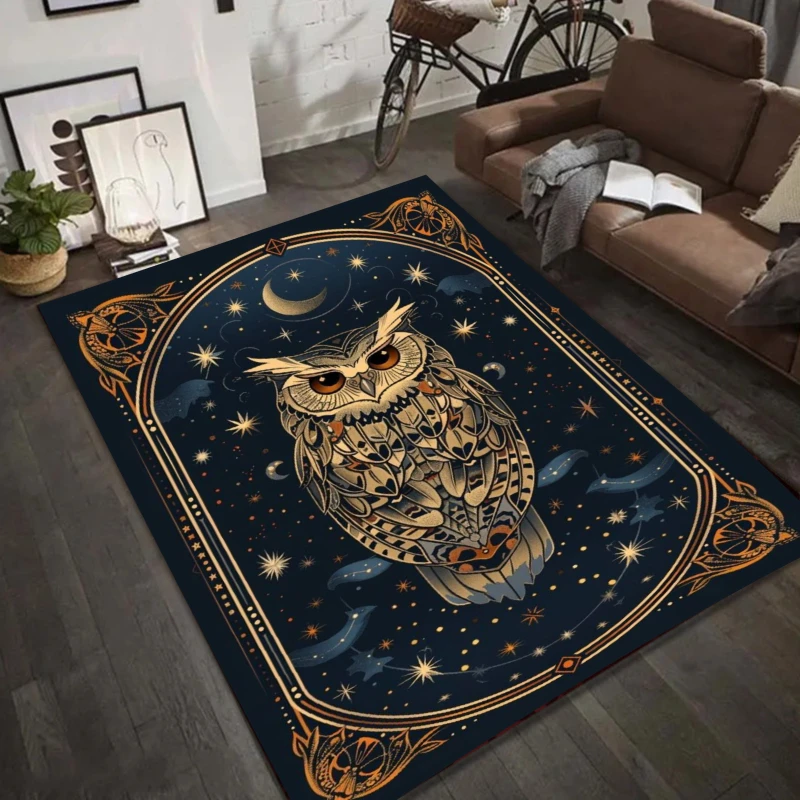 Mystical Animal Tarot Rug - Deer Bee Owl Celestial Pattern C