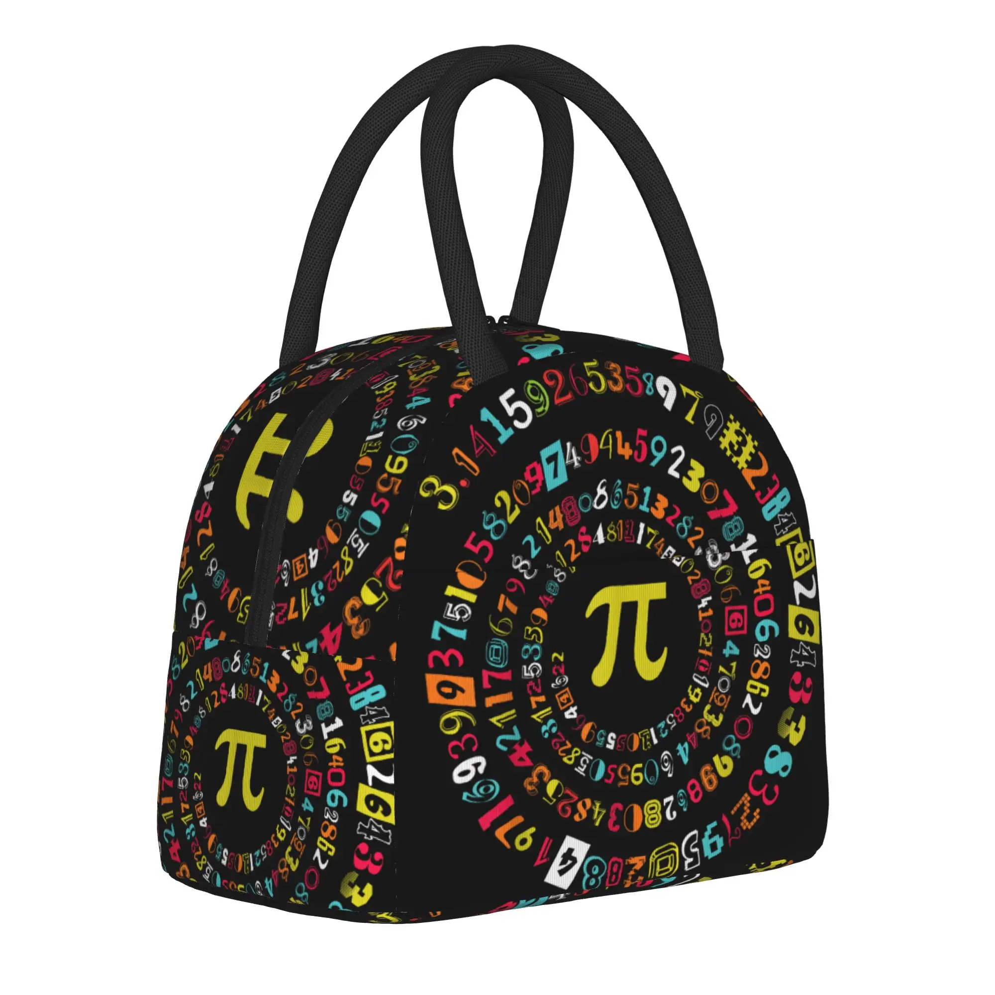 Funny Pi Day Spiral Pi Math Insulated Lunch Bags Thermal Bag Lunch Container  High Capacity Tote Lunch Box Food Bag School