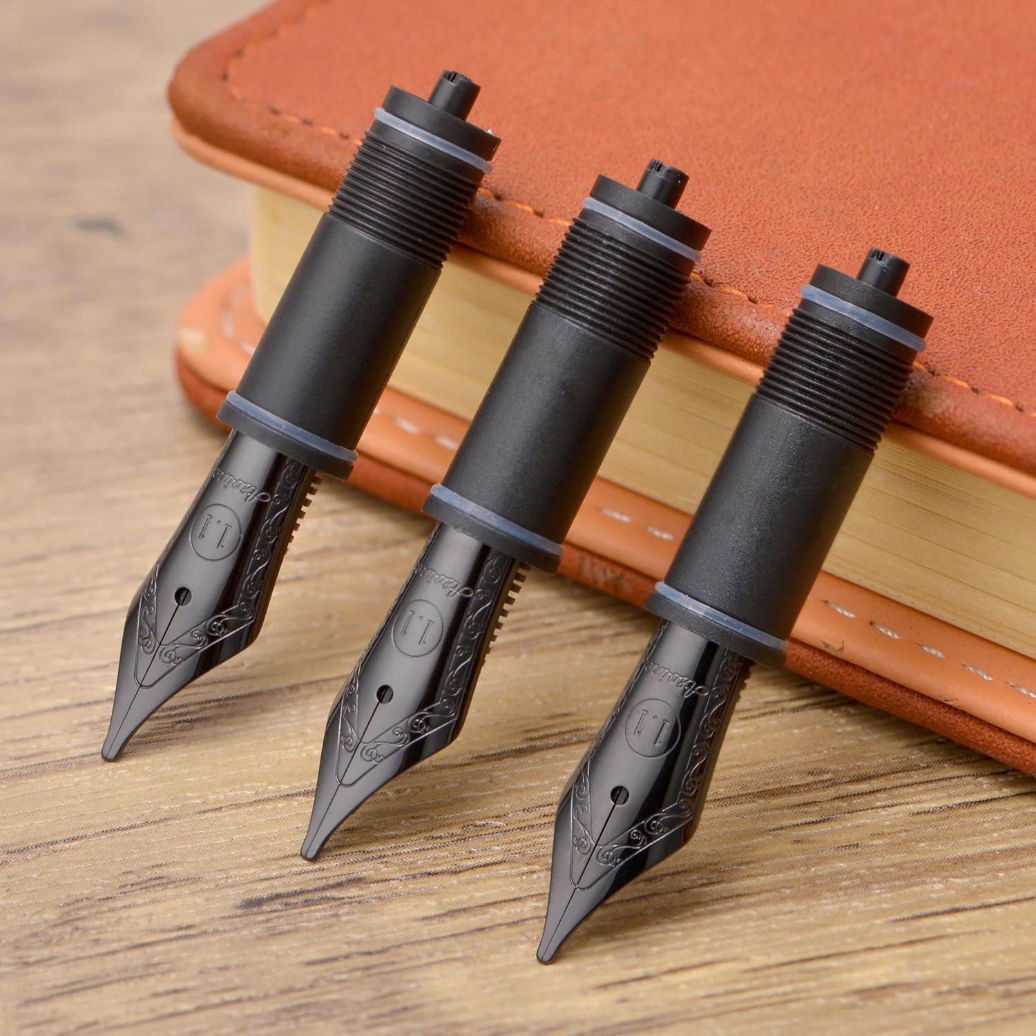 3 PCS Asvine Fountain Pen Replaced Nibs, Stub 1.1mm for V169, P20, P30 and V126, Black