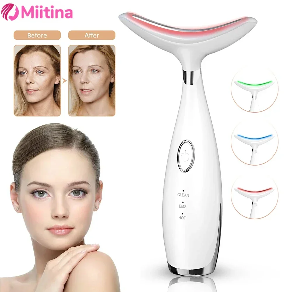 

EMS Facial Massager Face Neck Beauty Device Microcurrent LED Photon Firming Rejuvenating Anti Wrinkle Thin Double Chin Skin Care