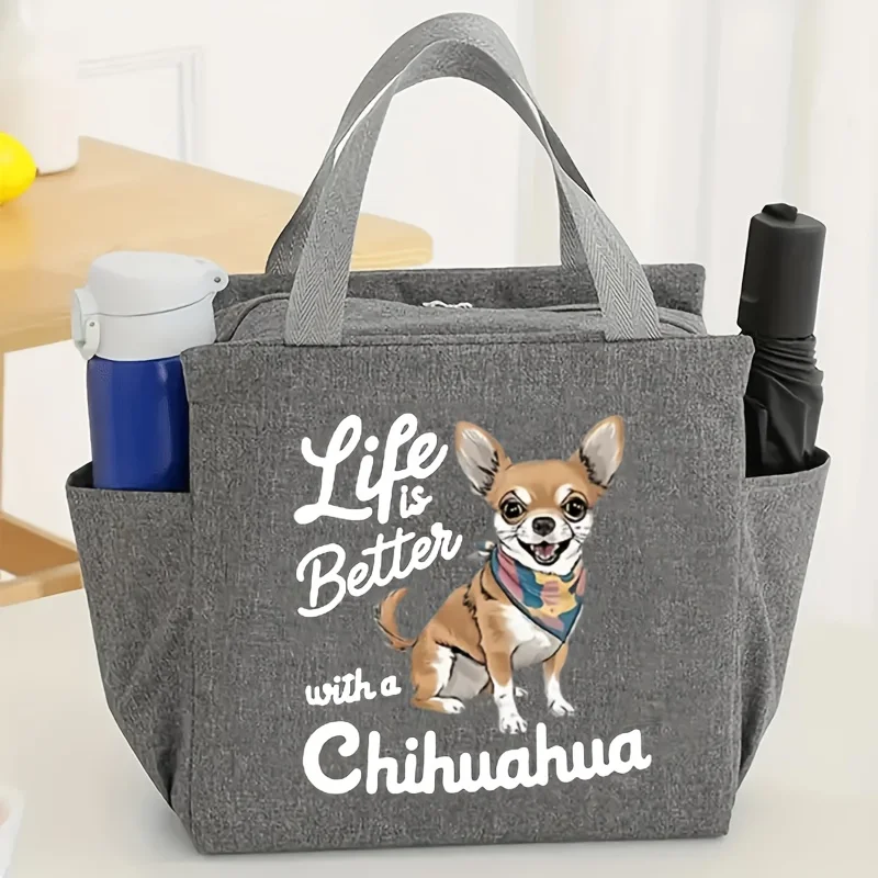 Tote Bag Suitable for Pet Loveras, Chihuahua Owners & Breeders - Handbag with Zipper Closure