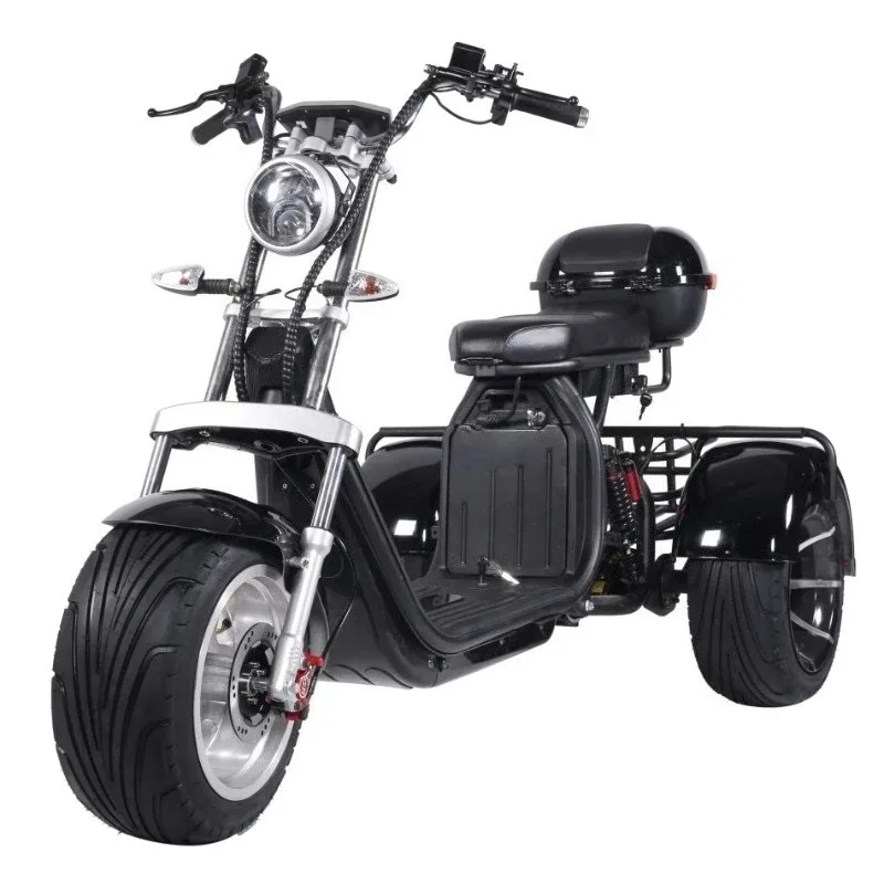 2000V 60V Adult Electric Tricycle Off Road Electric Moped Long Endurance Cargo Commuter Lithium Battery Powered Vehicle