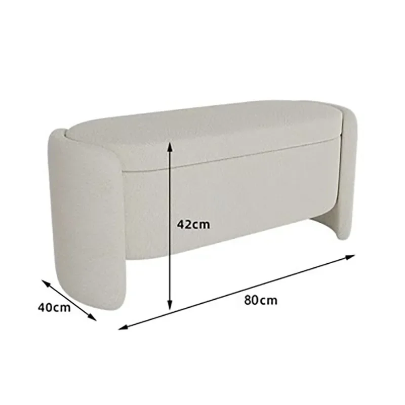 Modern Velvet Stool Bench White Luxury Hallway Cute Storage