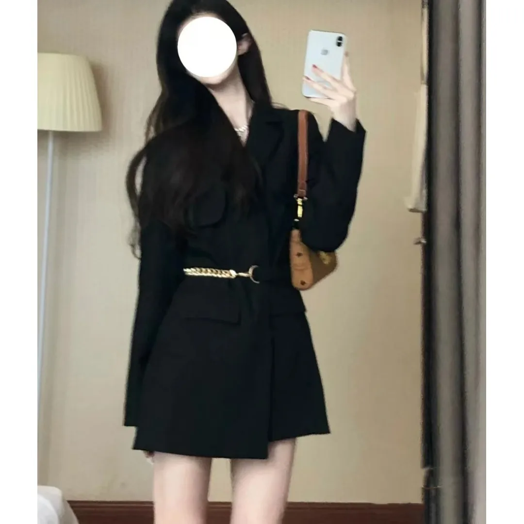 

Bla Suit Jaet Женский ранний осенний новый холодный тон High Faion Street Sle Godd Ele Small West Пальто Повседневное полиэстер...