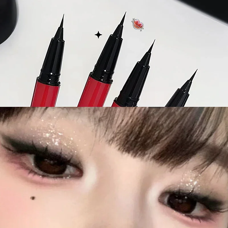 Delineador de Ojos Líquido Ultrafino Dikalu, Efecto Seda, Resistente al Agua, Secado Rápido, Sin Manchas, Natural