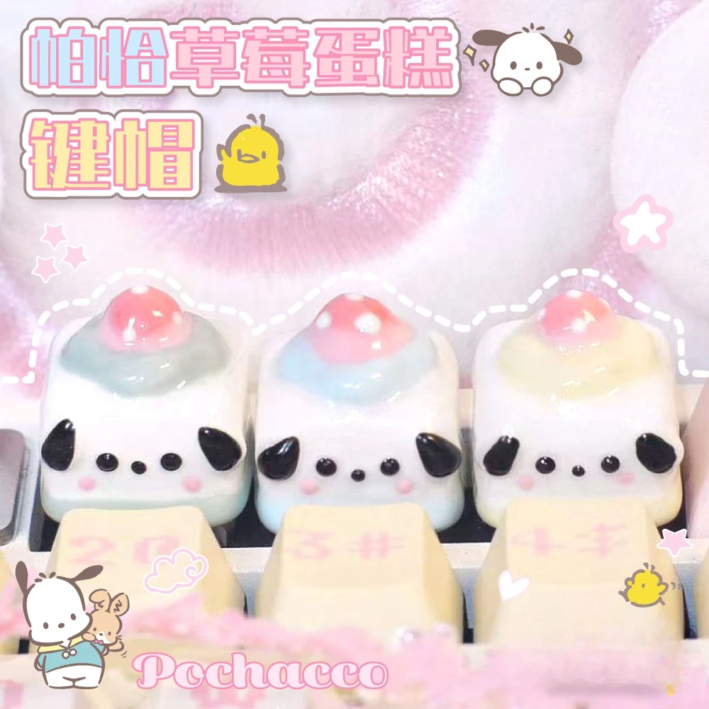 

Kawaii Pochacco Artisan Keycap Cute Custom Key for Girls, Compatible with Cherry MX & Magnetic Switch Mechanical Keyboards Gift