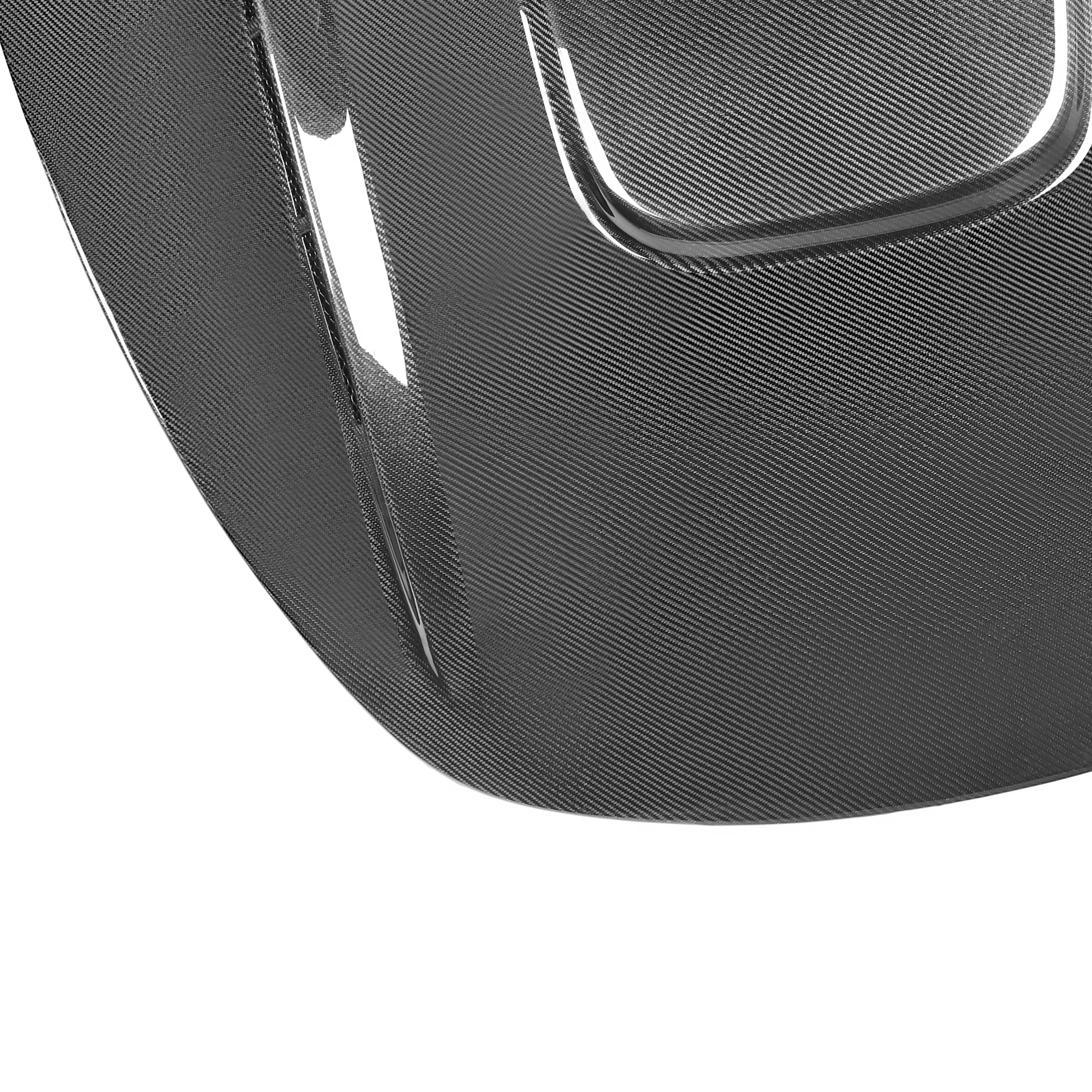 غطاء محرك السيارة STLFFront مزدوج الجانب من ألياف الكربون غطاء محرك السيارة طراز CMS لـ TeslasModel Y 2021 + غطاء آلة الرافعة الأمامية للسيارة