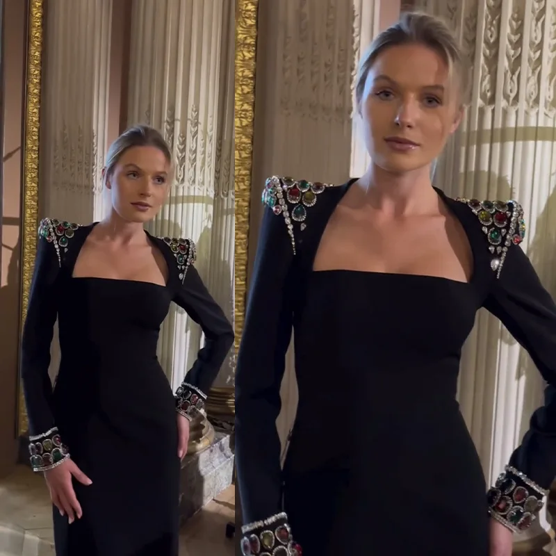 Nouveau haut de gamme industrie lourde diamant coloré longue Amazon commerce extérieur robe de soirée robe de pansement