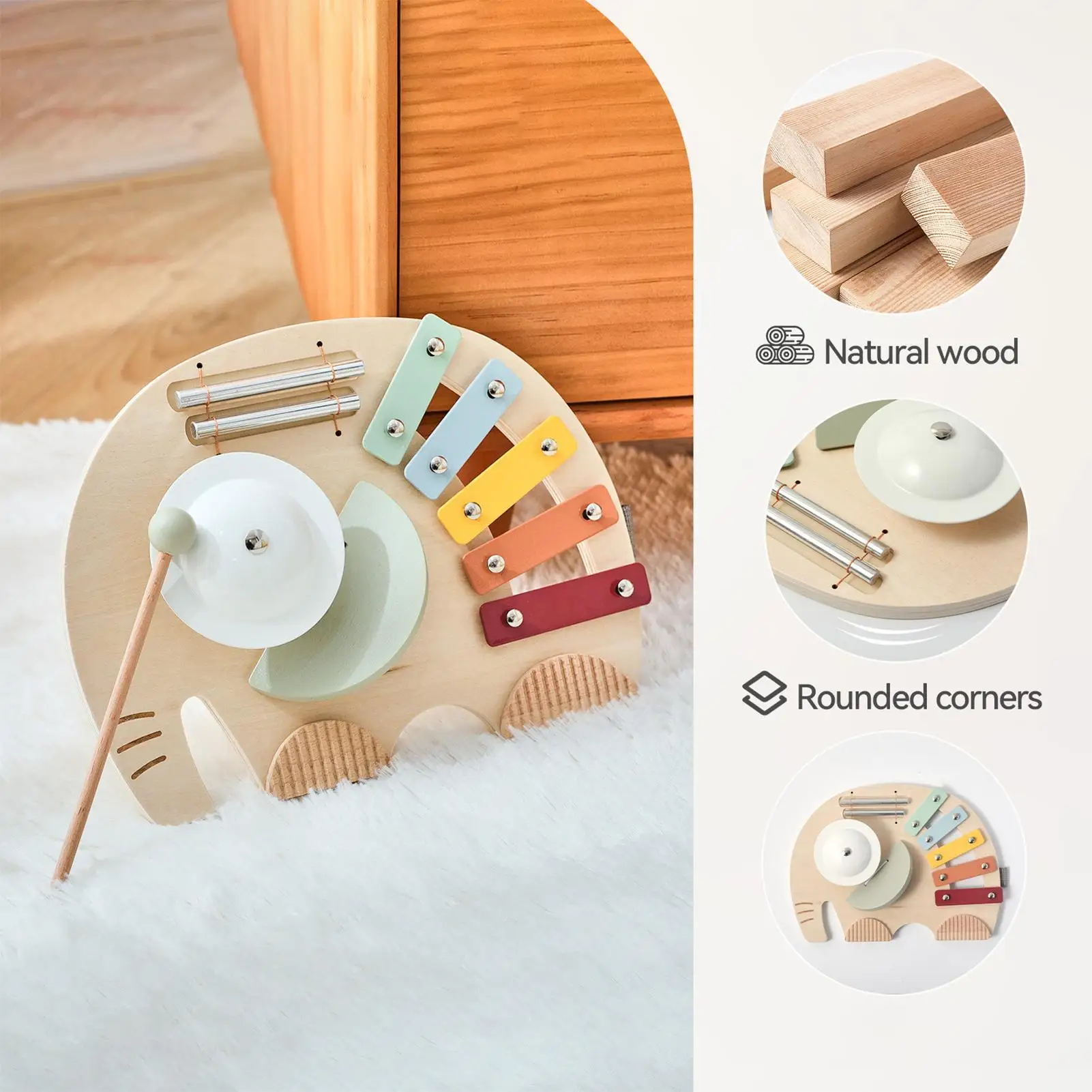 Music Toys Elephant Toddler Musical Instruments Educational Xylophone Chime Developmental Percussion Instruments For Kids