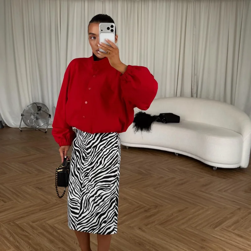 High Street Women's Two Piece Set Stand Collar Single Breasted Ruffle Hem Coat Elastic Waist Pants Casual Autumn Matching Sets