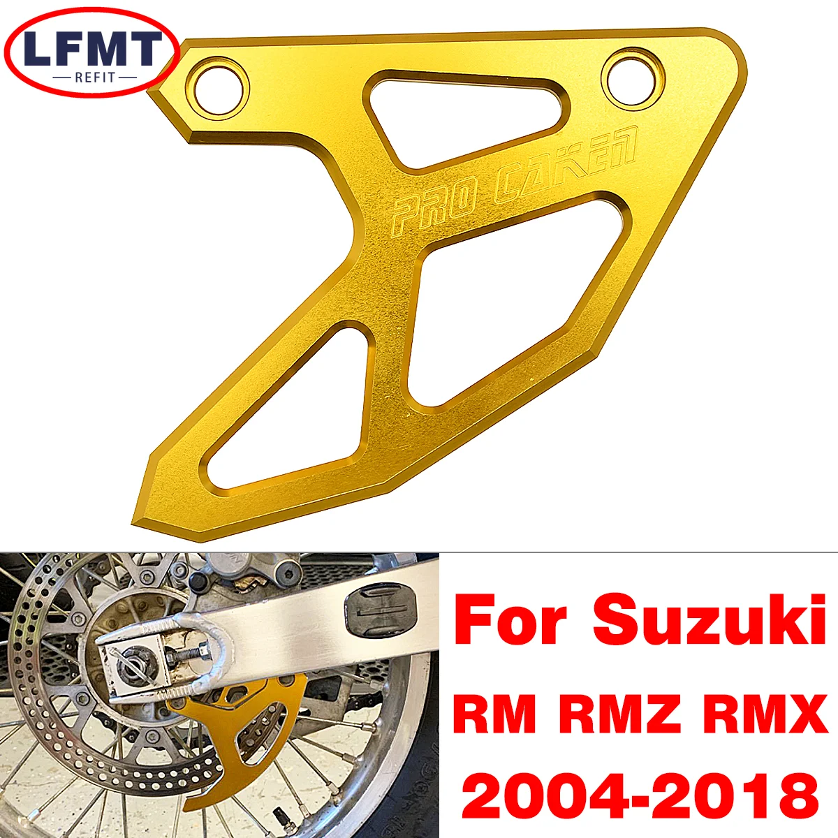 

For Suzuki RM125 RM250 RMZ250 RMZ450 RMX450Z RM RMZ 250 450 2004-2008 Motorcycle Rear Brake Disc Adapter Guard Protector Cover