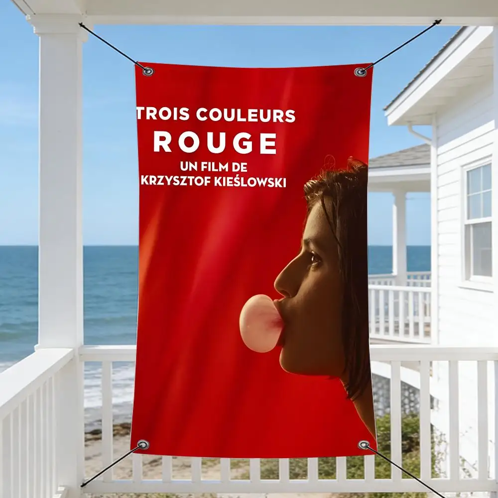 Movie T-Three C-Colors R-Red Flags Cozy Home Flag 4 Grommets Anti-Wrinkle Waterproo  Indoor