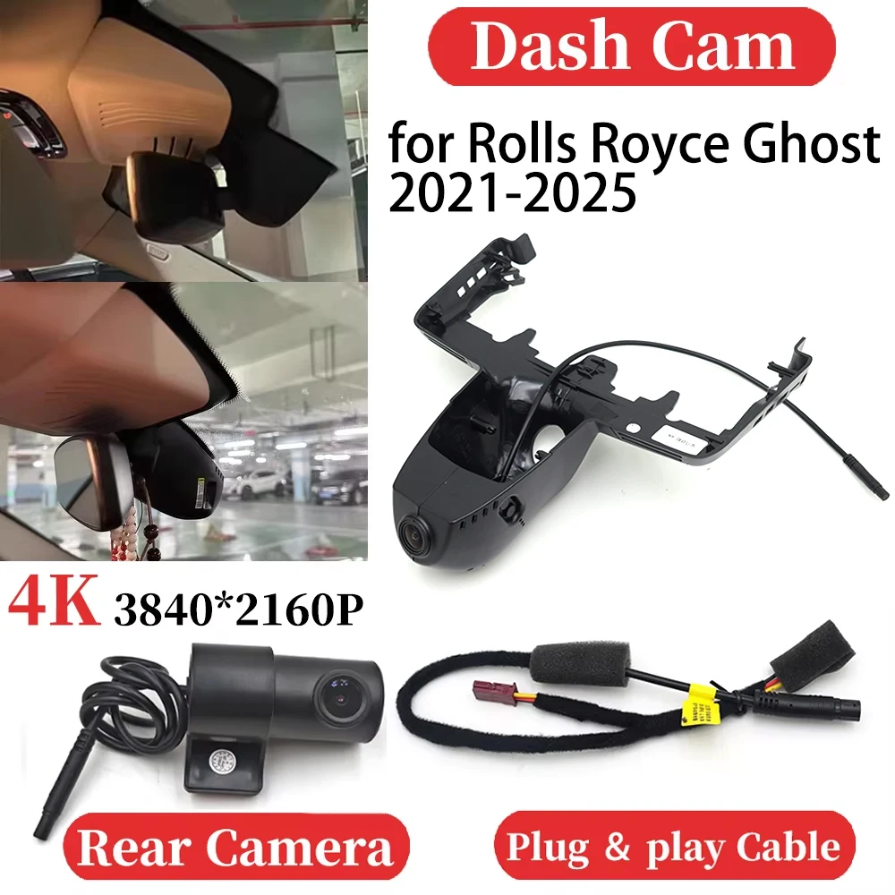 ZJCGO for Rolls Royce Ghost 2021 2022 2023 2024 2025 UHD Car 4K Video Recorder DVR Dash Cam Dashboard Camera Night Vision