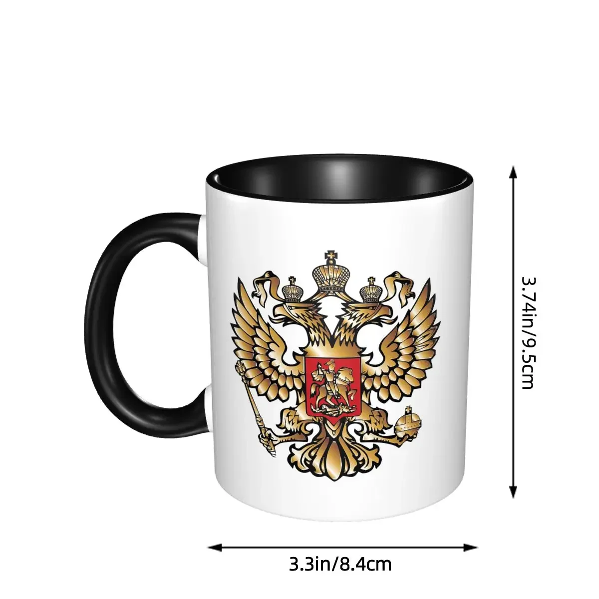 Coat Of Arms Of Russia Russian Flag Mug Funny Ceramic Coffee Cups Tea Mugs Milk Cup Drinkware Gifts for Woman Man