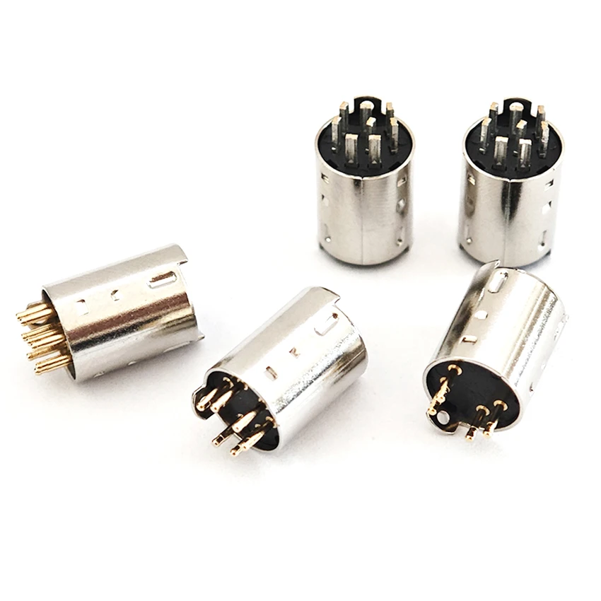 2pcs 8Pin/6Pin/4Pin Mini-DIN S Terminal PLC Connector MD8 Pin Male DIY For Soldering Cables Connector Industrial Equipment