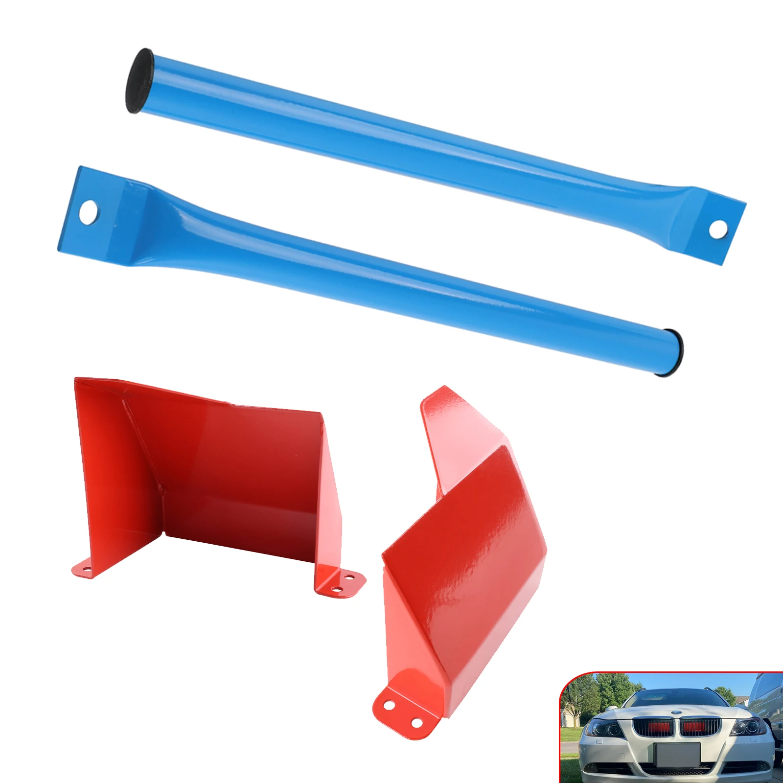 Cold Air Intake Scoops & Grille V Brace Set – Blue – Fits BMW E90/E91/E92/E93 2 thumbnail image
