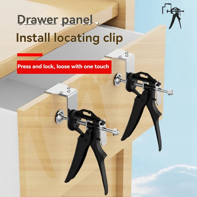 Pinces d'installation avant de tiroir ABAE-1Pc, gabarit de quincaillerie de serrage de porte d'armoire, pince de fixation de panneau de tiroir multi-réglable