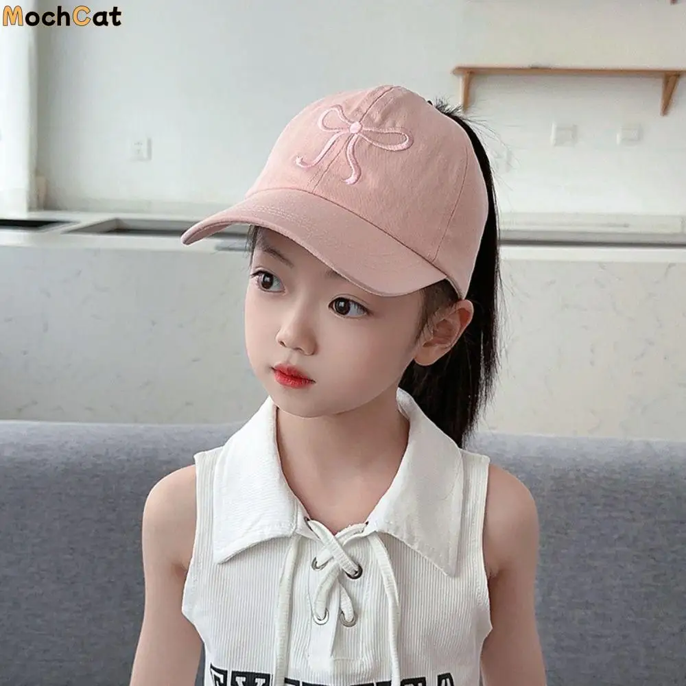 Korean Style Half Empty Top Hat Shading Hat Bow Summer Kid Sunhat Anti-UV Sun Hat No Top Beach Hat Children's Visor Hat Baby