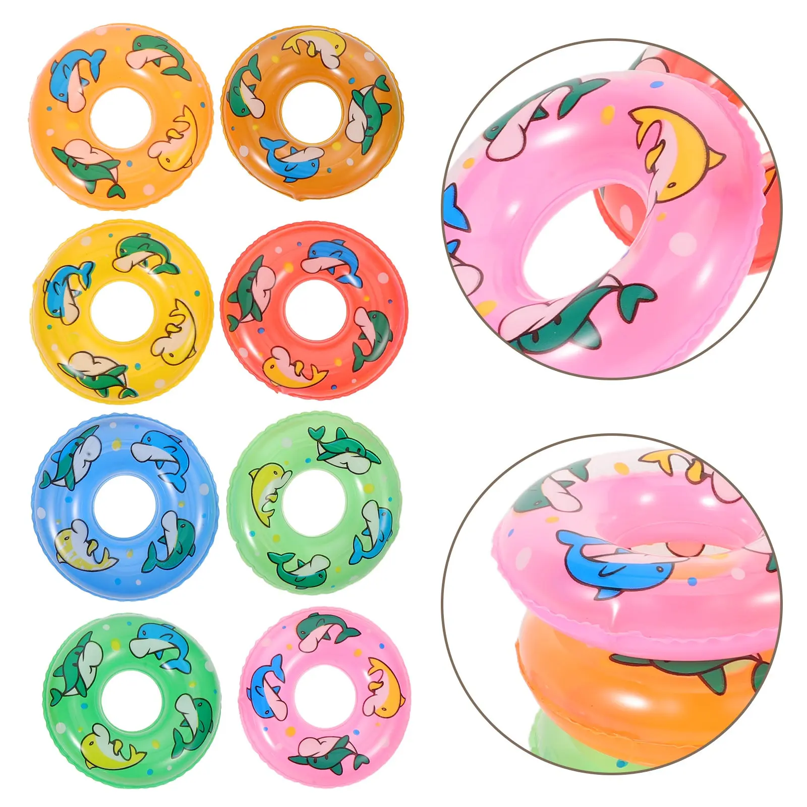 

48Pcs Mini Rings Inflatable Floating Pool Accessories Summer Party Decorations Photography Props Dollhouse