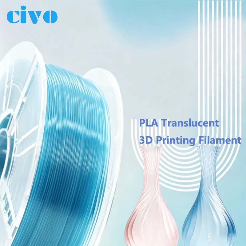 Civo Rainbow Gradient PLA 3D Printer Filament 1.75mm 1KG Multicolor Filament Low Warping For DIY Art Decor Printing Projects
