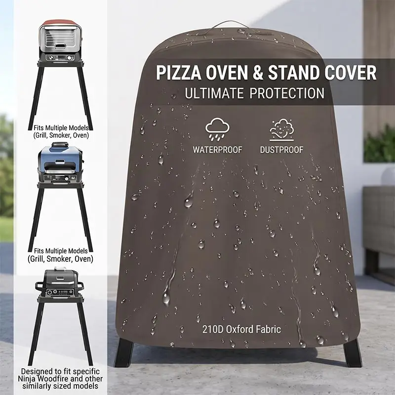 Outdoor 210D Oxford Cloth Ninja Pizza Oven Stand Cover,Fire Wood Barbecue Bracket Cover,Waterproof Grill Protective Cover