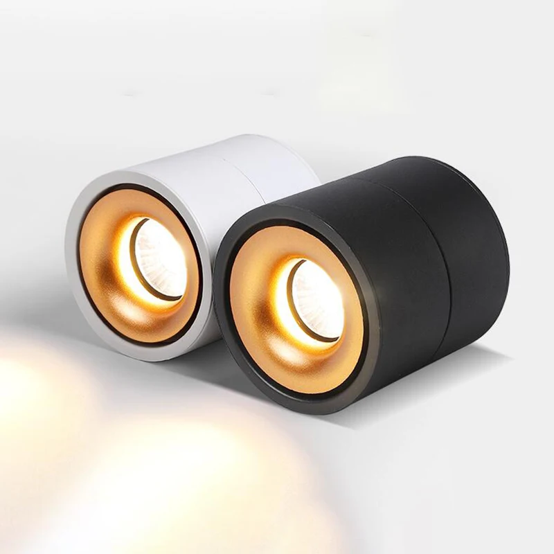 Dimmable Foldable Rotatable COB LED Downlights 9W 12W 15W Surface Mounted LED Ceiling Lamp 110~240V Background Track Spot Lights
