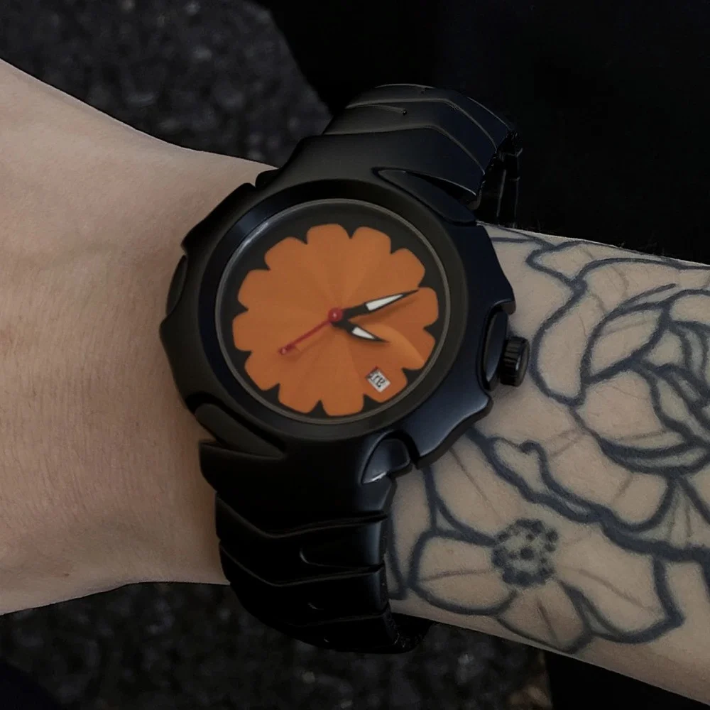 Rood quartz horloge heren Dpecial Blade Y2k ontwerp personaliseren hoge kwaliteit creatieve zwarte middeleeuwse oude stalen unieke heren AAA klok