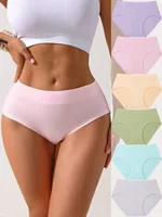 Womens Comfortable Solid Color Minimalist Bikini Briefs - Image 4