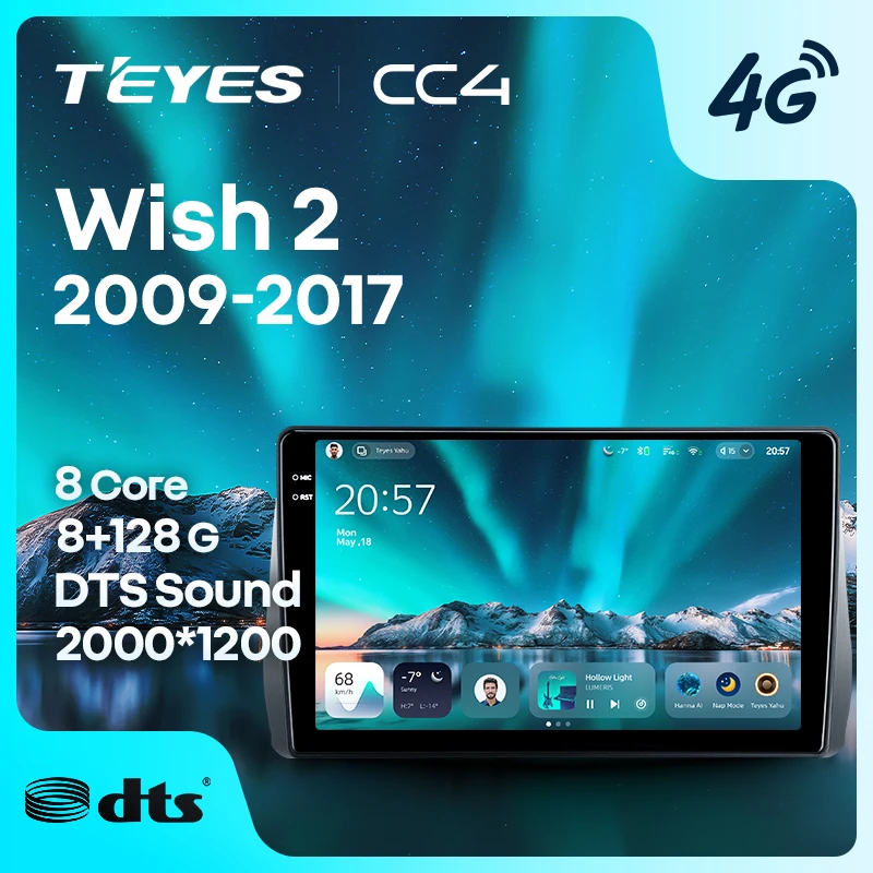 TEYES Тиайс CC4 Штатная магнитола For Тойота Виш XE20 For Toyota Wish 2 II XE20 2009 - 2017 автомагнитола 2 DIN DVD GPS CarPlay Android Auto мультимедиа автомобиля головное Android магнитола
