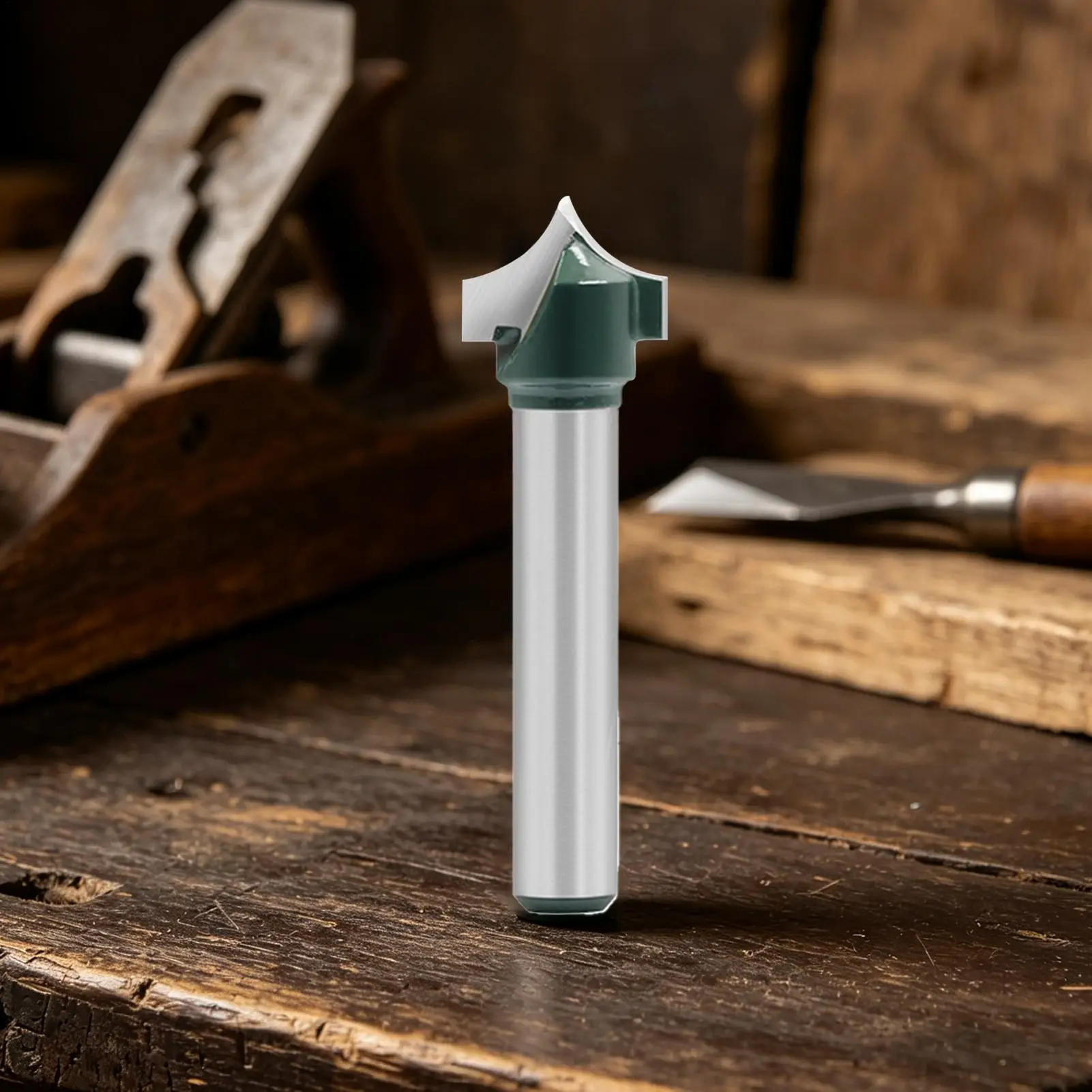 Chamfer Bit 1/4 Shank Drilling Attachment Pointed Tip Engraving Router Bit For DIY Craft Laminated Board Furniture Deburring