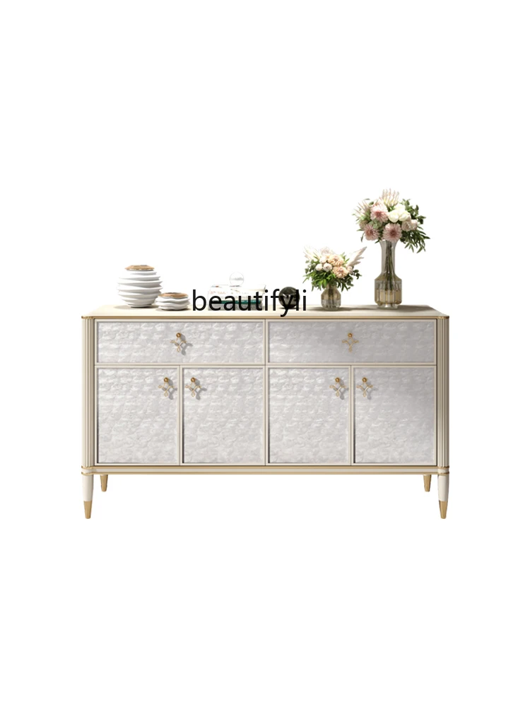 

Luxury Sideboard Cabinet Modern Minimalist Solid Wood Decorative Storage Cabinet Home Living Room Storage Wall High Cabinet