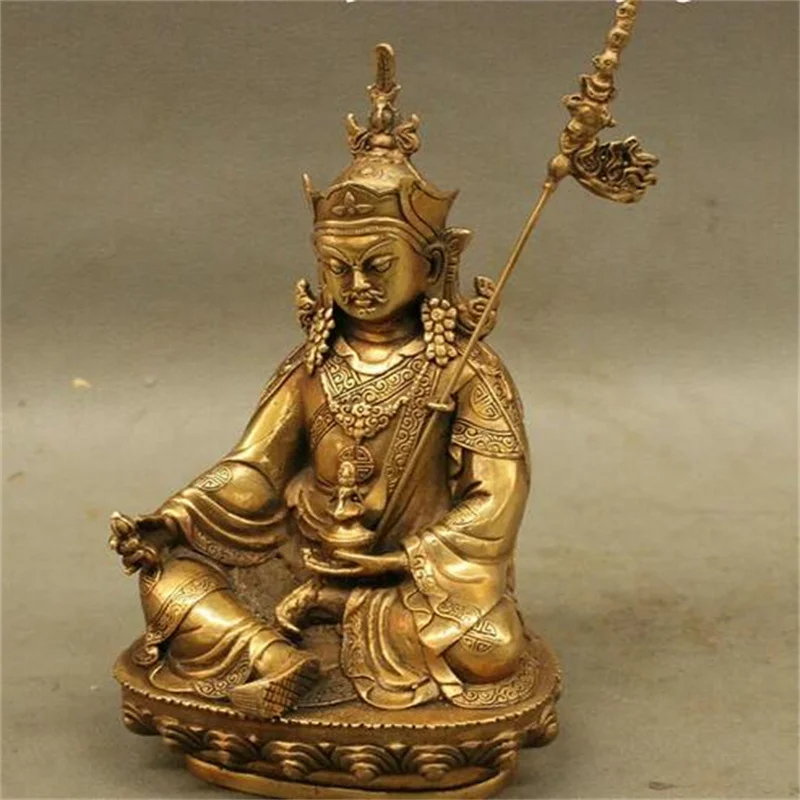 Wholesale factory Tibet Buddhism Brass Copper Longevity Guru Padmasambhava Dudjom Buddha Statue