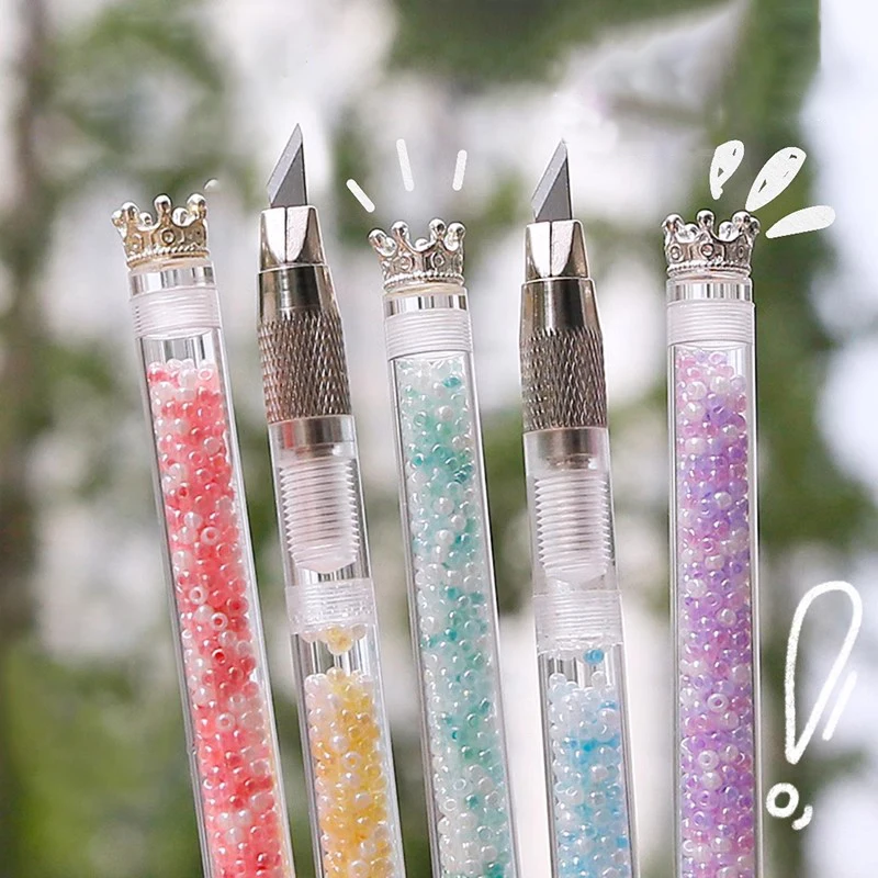 Bubble Crown Art Utility Knife Cute Pen Knife Kawaii Box Cutter DIY Scrapbooking Sticker Envelopes Opener Office Cutting Tools