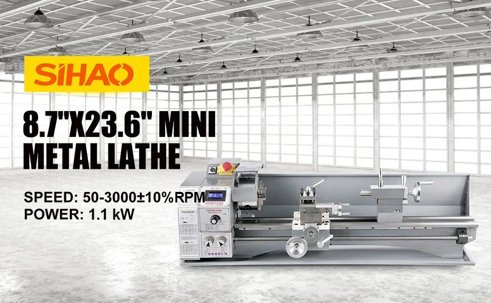 Drehmaschine | Sihao Drehmaschine Metall 1100W Bürstenloser Motor 38mm Spindel 220X600 Mini-Drehmaschine LED-Bildschirmanzeige Drehbank – Detail 2