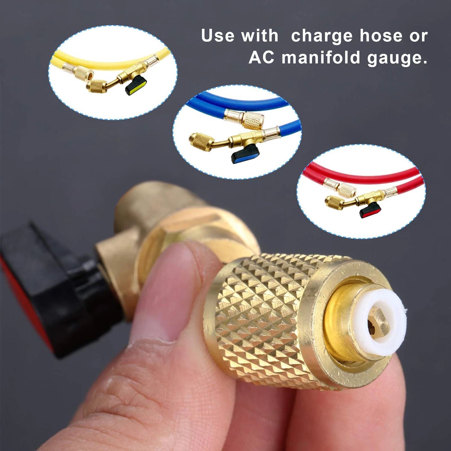 Válvula de bola refrigerante 1/4 macho a 1/4 1/4 hembra o macho a 5/16 hembra para R410A R12 R22, mangueras de carga, herramientas de aire acondicionado