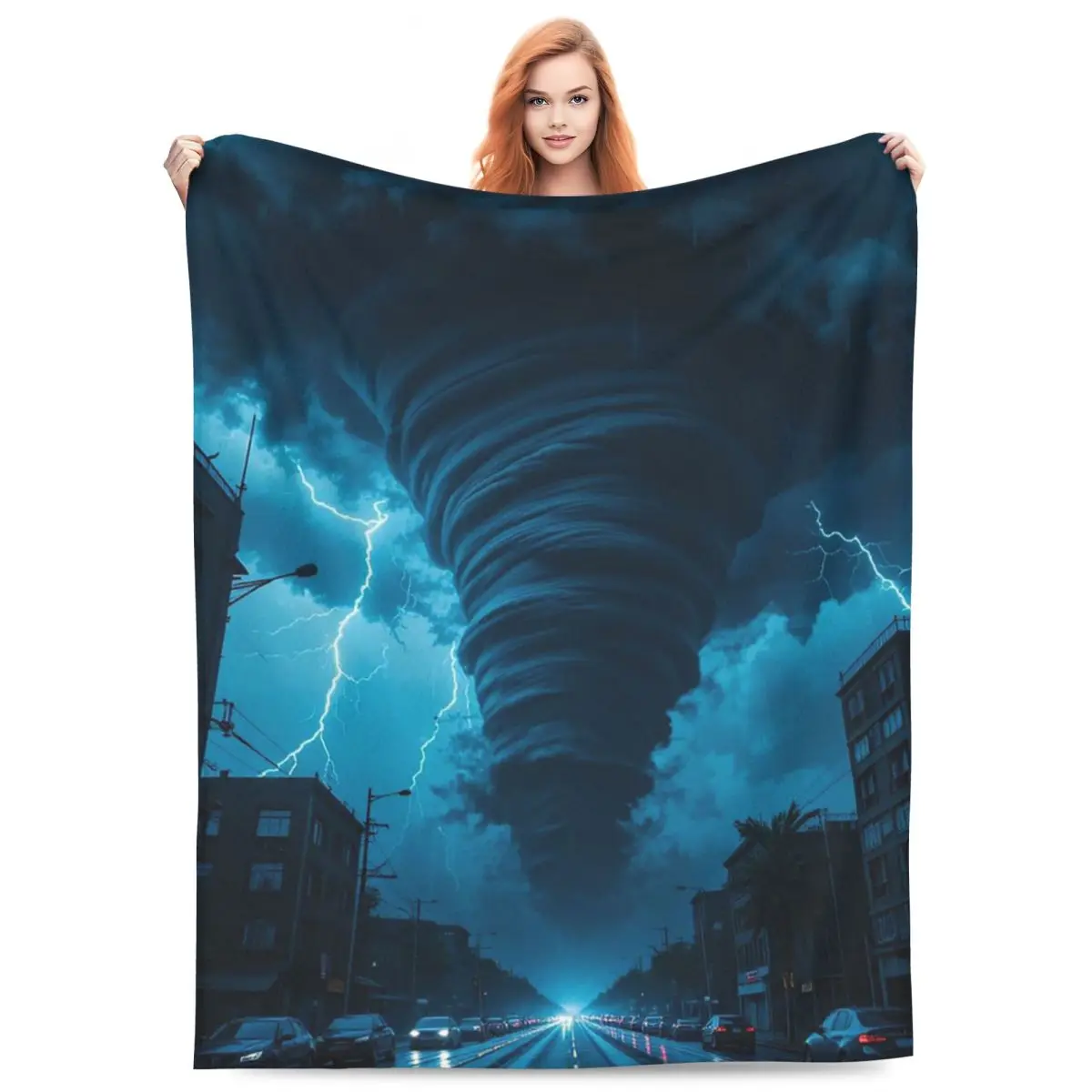Fantasy World Tornado Apocalypse Blankets Flannel Sofa Throw Blanket Breathable for Couch Bedding Throws Bedspread Quilt