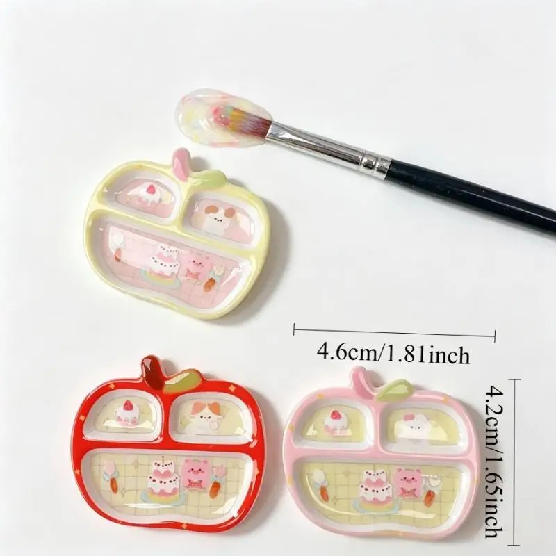 Cartoon Animal Divided Plate Desk Ornament Simulation Food Tray Decorative Figurine Cute Kawaii Home Decor Gift Nail Art