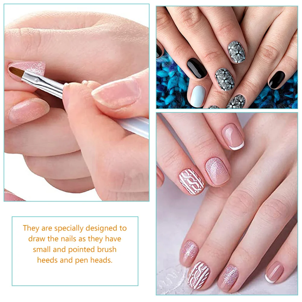 3 pezzi di penne per nail art, pennelli per gel per unghie, strumenti di disegno, manicure, pittura, accessori professionali alla moda fai da te