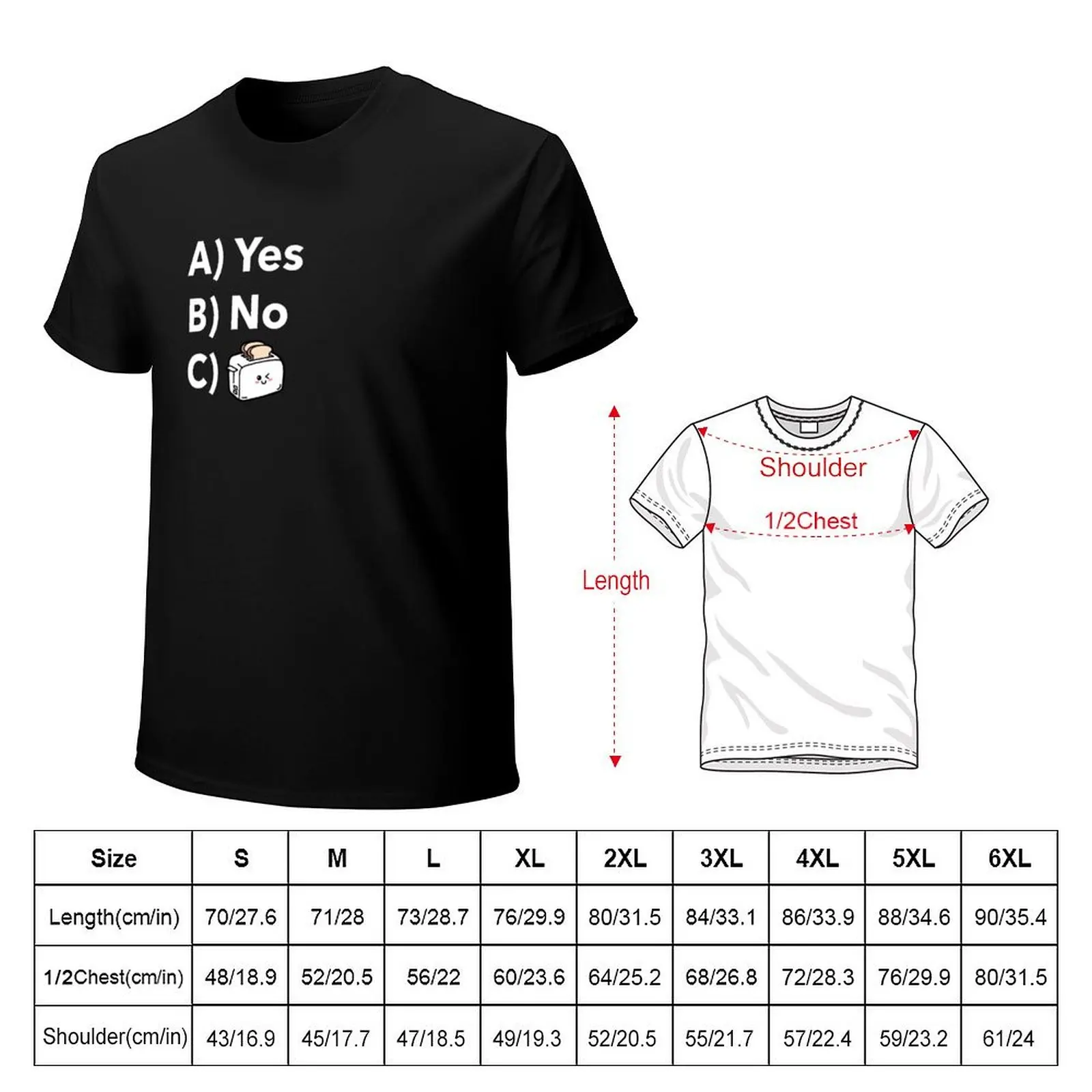 Yes, No, Toaster T-Shirt Daily Work Short Sleeve Top