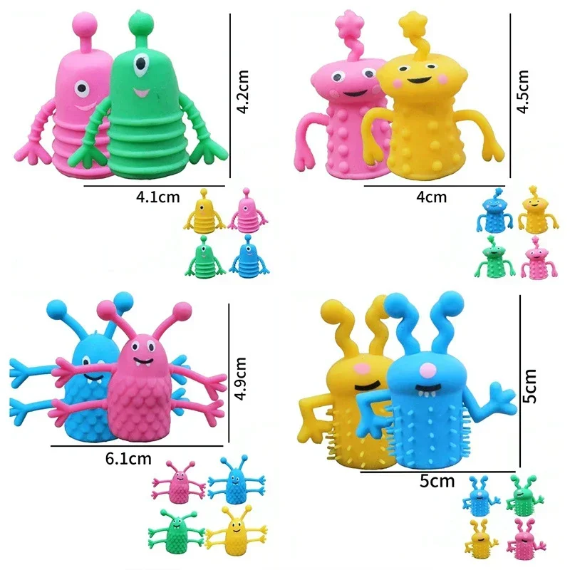 10/20 Stück Niedliche Monster-Fingerfiguren Weiche Gummi-Dehnbare Fidget-Spielzeuge für Geburtstagspartys Gastgeschenke Mitgebsel – Detail 3