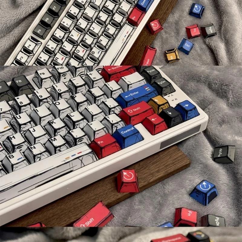 Durability 136 PBT Keycaps With Ergonomic Designs Keycaps Suitable For Full Size Mechanical Keyboards Durability