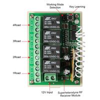 A44M 12V 4CH Channel 433Mhz Wireless Remote Control Switch Integrated Circuit With 2 Transmitter DIY Replace Parts Tool Kits