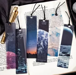 5pcs/pack Space Tour Series Bookmark PVC Reading Book mark dusk moon Book Page Marker Stationery Supplies